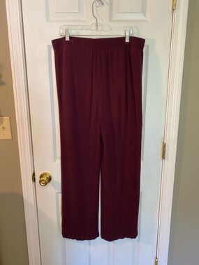 Torrid Ribbed Wide-Leg Pull-On Pants - Wine XL 14-16